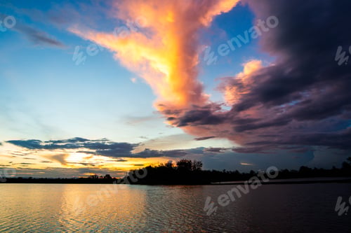 Preview: colorful dramatic sky with cloud at sunset