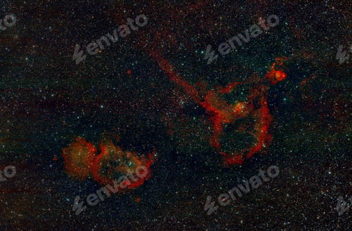 Preview: The Heart and Sould Nebula in the Constellation of Cassiopeia
