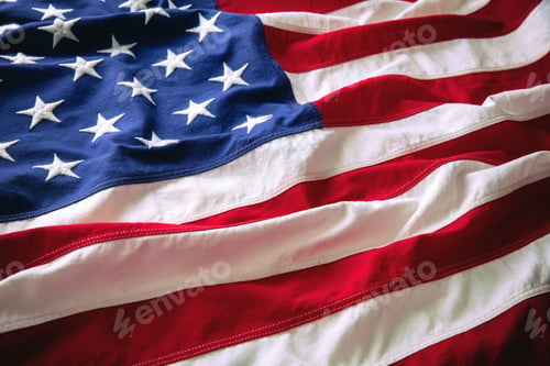 Preview: USA flag wave background, American National Holiday, Memorial and Independence day, July 4th