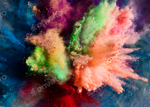 Preview: Holi powder splashing in the air.