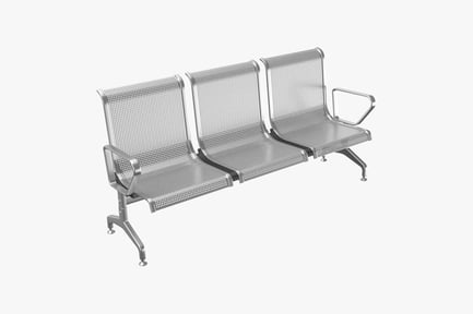 Preview: Waiting Chairs, Perforated Metal Bench with Three Seats