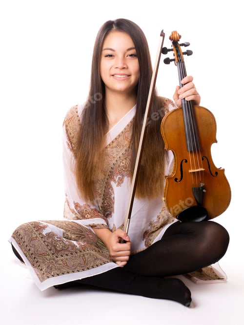Preview: young asian woman with violin