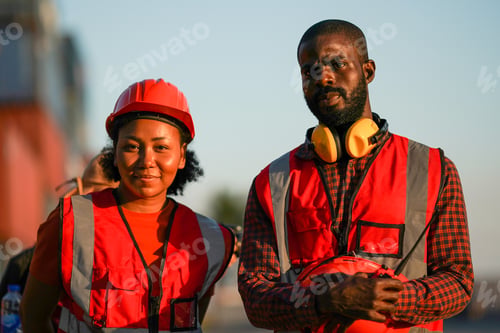 Preview: Foreman checking containers in the terminal, at import and export business logistic company.