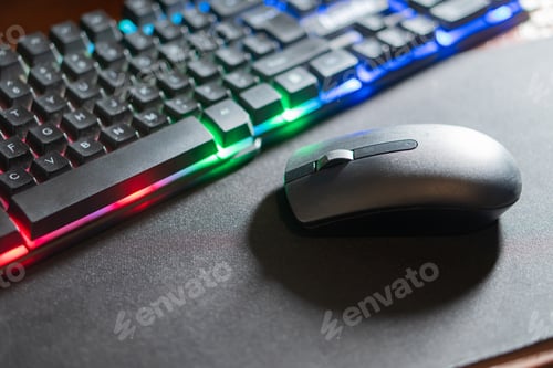 Preview: RGB Keyboard and Wireless Mouse on Mouse Pad