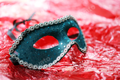 Preview: Party mask decoration on red background