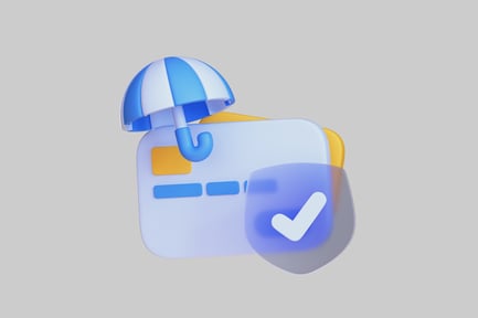 Preview: Protected payment card cartoon style