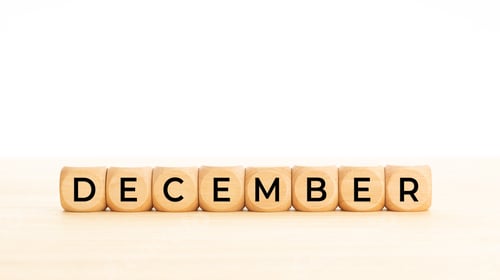 Preview: December word on wooden blocks