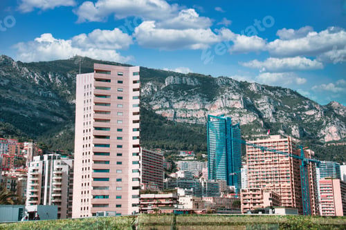 Preview: City buildings view in front of Mount Angel