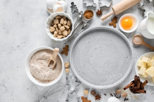 Preview: Christmas, New Year, X-mas, Noel or Xmas baking culinary background, recipe