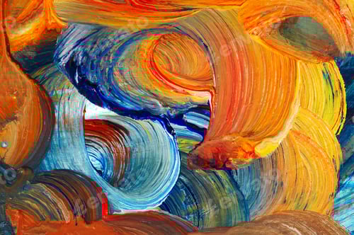Preview: Vibrant Abstract Swirls of Paint in Multiple Colors