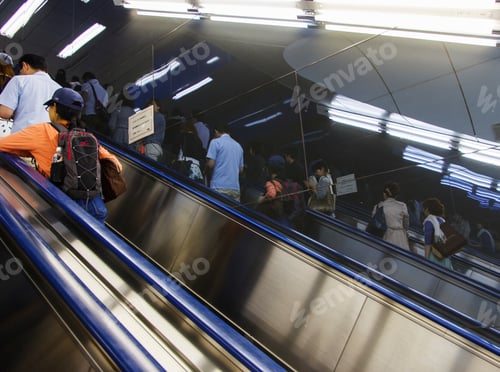 Preview: People on escalator in the underground