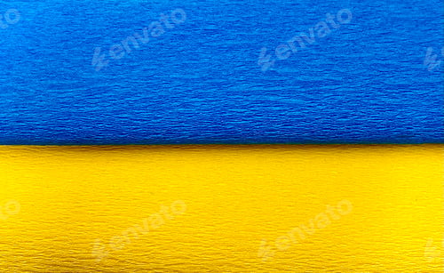 Preview: Abstract Paper in colors of Ukrainian national flag - blue and yellow, textured corrugated paper.