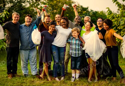 Preview: Group of diversity people volunteen charity project