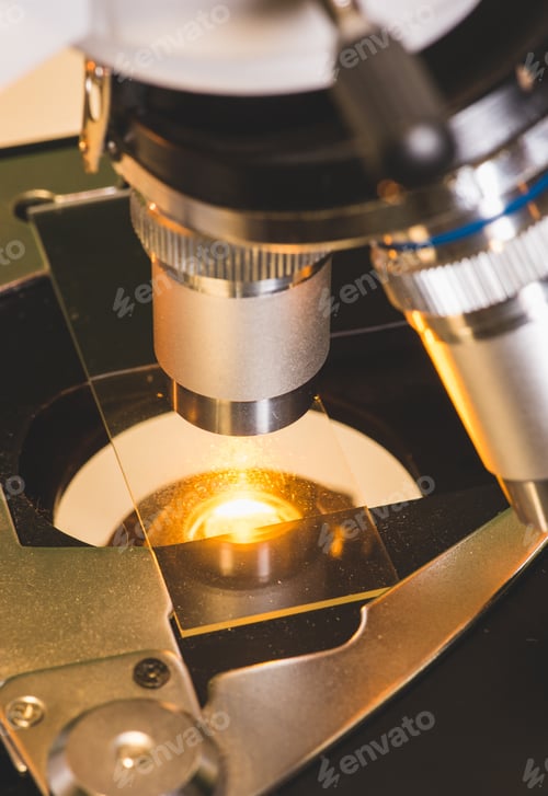 Preview: Scientific research instruments, close up of compound microscope