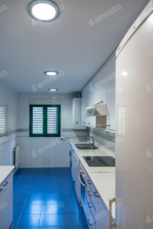 Preview: Interior view of kitchen of empty house for sale