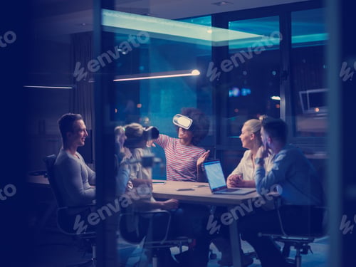 Preview: Multiethnic Business team using virtual reality headset