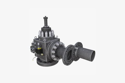 Preview: Flanged cylindrical valve assembly with control panel