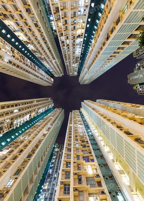 Preview: Residential building to the sky at night