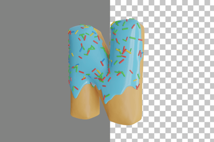 Preview: Donut Letter N 3D Icon