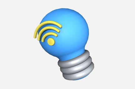 Preview: Smart Bulb Tech 3D Illustration