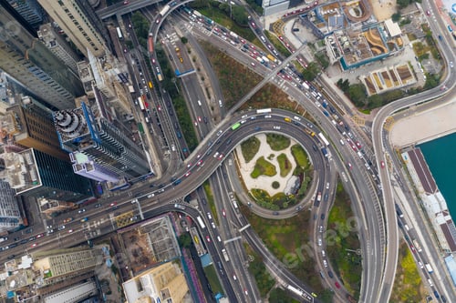 Preview: Causeway Bay, Hong Kong 07 January 2021: Aerial view of Hong Kong city