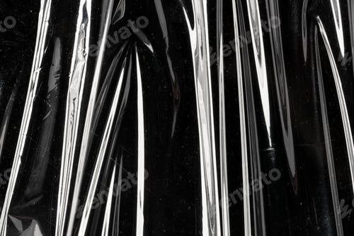 Preview: Wrinkled plastic wrap texture metallic black and white wallpaper