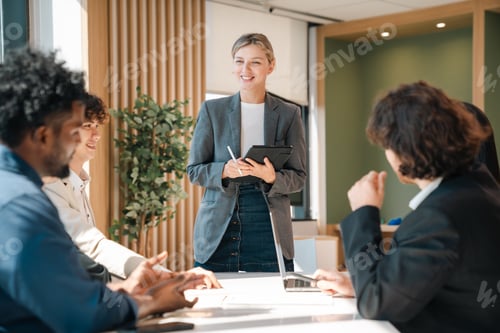 Preview: Professional Marketing Team, Diverse Colleagues and Businesswoman Collaborate Meeting