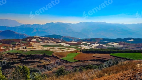Preview: Scenic view of the colorful Qicai Slope in Yunnan, China
