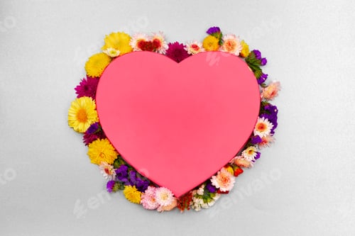 Preview: Blank paper with copy space and flower buds