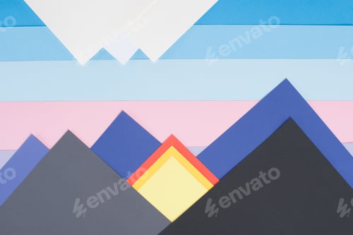 Preview: colored decorative mountains made of paper