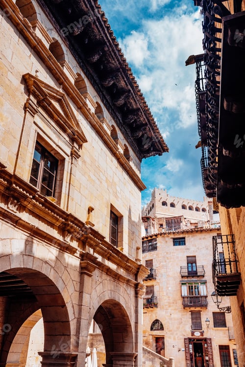Preview: Plaza España in the rural city and one of the most beautiful villages in Spain.