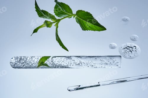 Preview: The texture of an organic cosmetic product in a test tube.