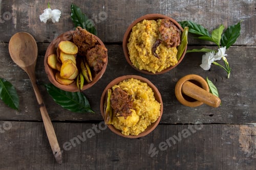 Preview: Khichdi and fried vegetables