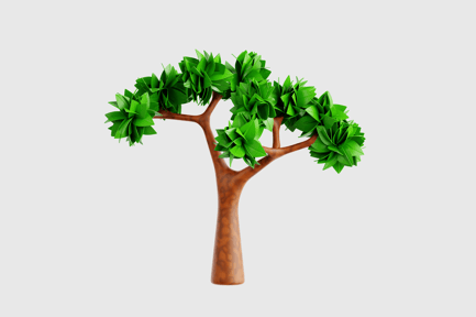 Preview: 3D Tree with Bright Green Leaves