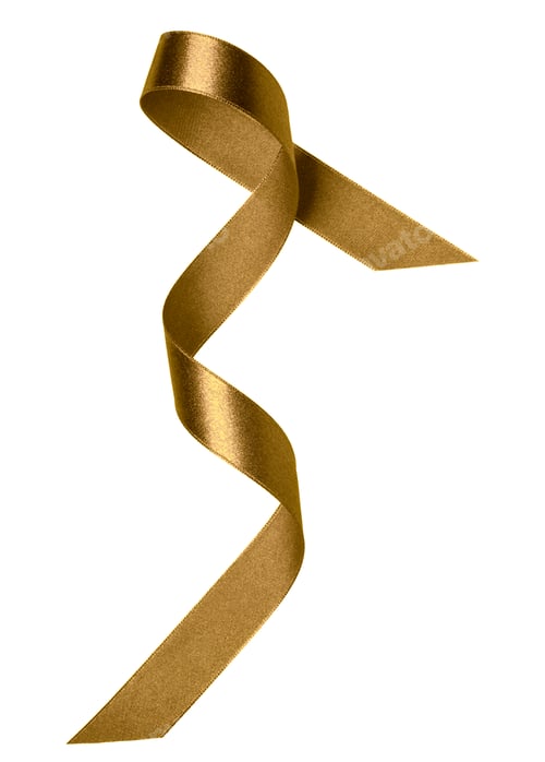 Preview: Shiny satin ribbon in brown color isolated on white background close up