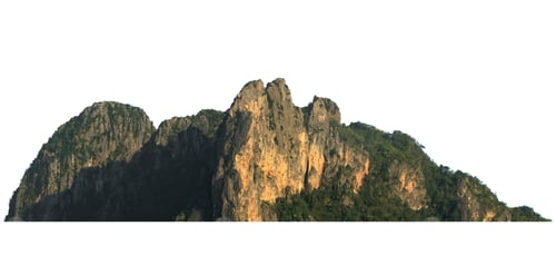 Preview: rock mountain hill with green forest isolate on white background