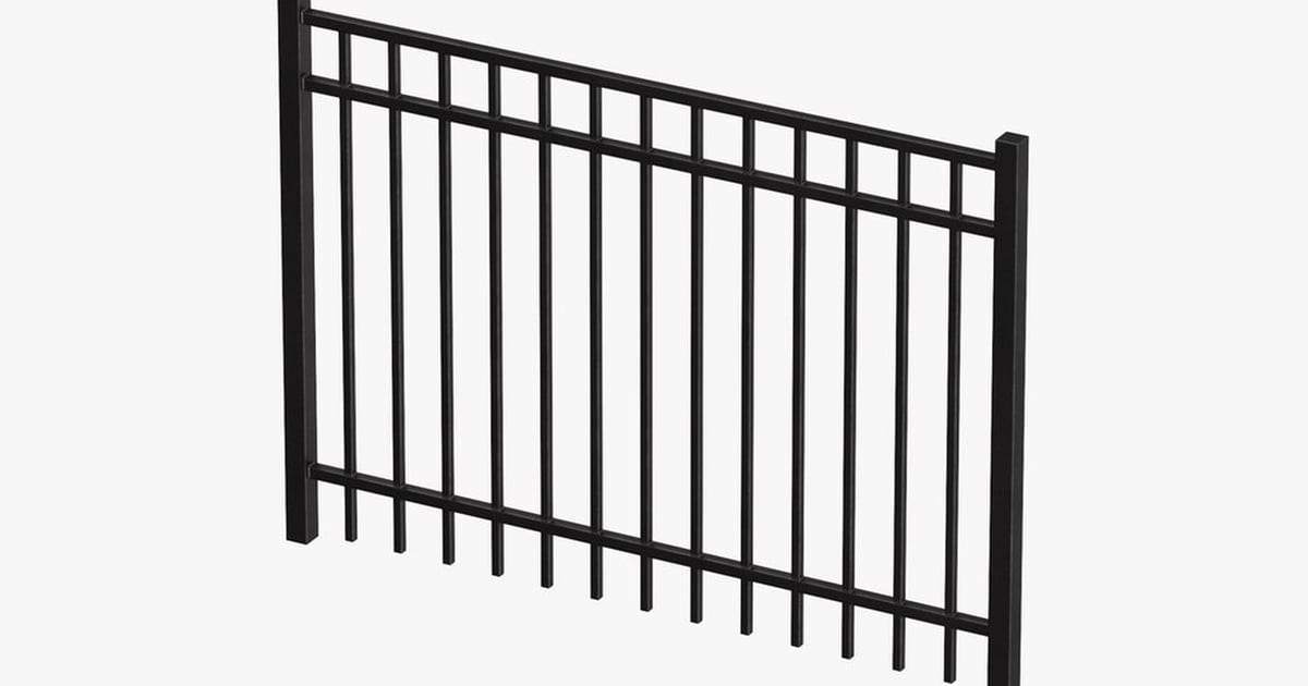 Clean Wrought Iron Fence Section 3D, Incl. fence & kitbash - Envato