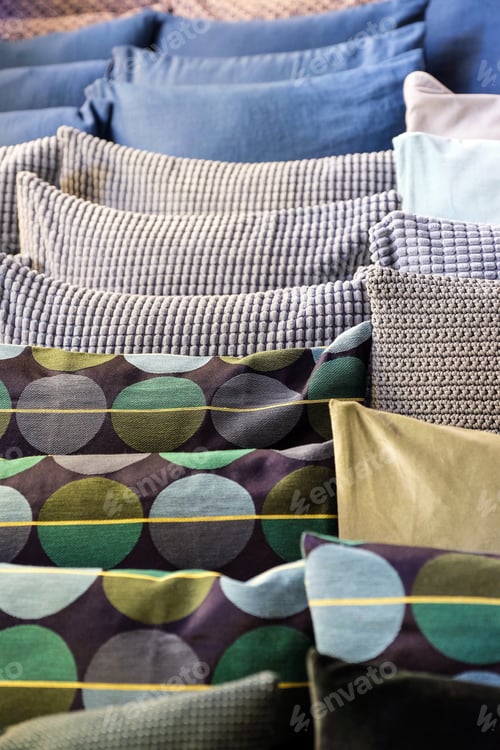 Preview: Colorful Pillows Stacked One To Another