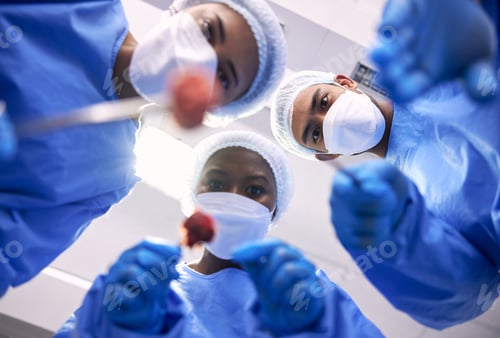 Preview: Patient pov, doctors and surgery in hospital for emergency, healthcare or medical procedure from be