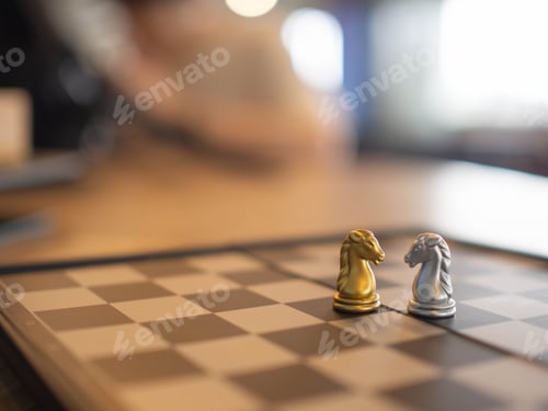Preview: Horse chess strategy game piece competition challenge knight sport play success business board symbo