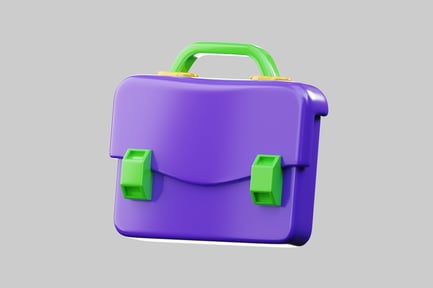 Preview: Purple lunchbox with green handle and latches