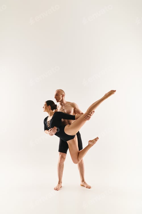 Preview: Graceful Acrobatic Duo in Studio