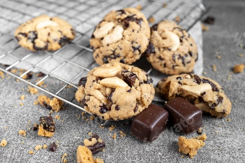 Preview: chocolate cookies Fresh organic homemade cookies with chocolate chips and dried berries