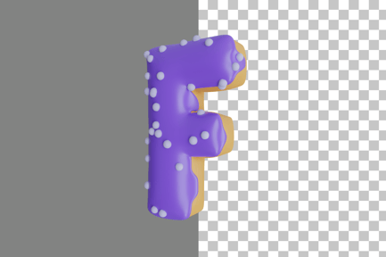 Preview: Donut Letter F 3D Icon