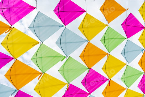 Preview: Colorful flags covered street