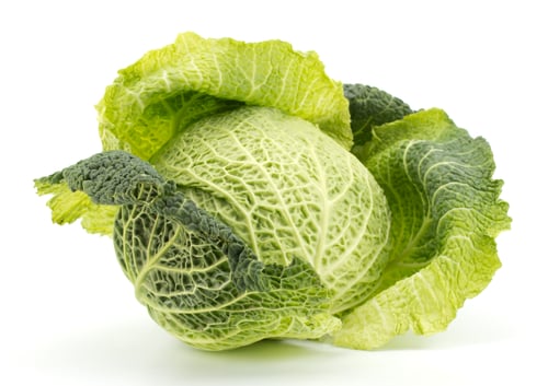 Preview: Savoy Cabbage Isolated on White Background