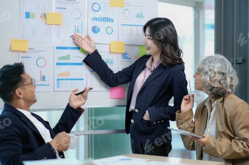 Preview: Asia business meeting consultations new project presentation meeting of business people in the