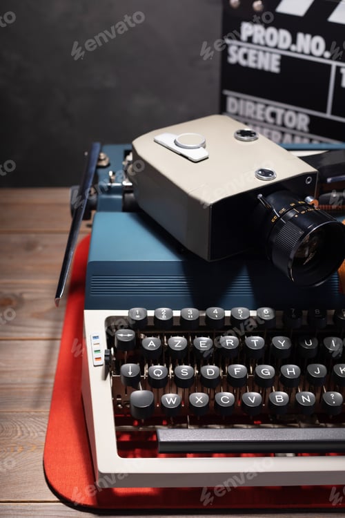 Preview: writer or screenwriter concept from vintage retro typewriter