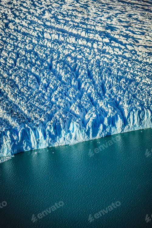 Preview: 55001,Aerial view of glacier's edge and water