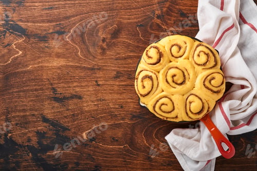 Preview: Cinnamon rolls or cinnabon homemade recipe raw dough preparation sweet traditional dessert buns past